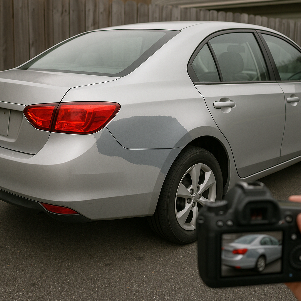Illustration of How to Document Paint Mismatch After Repair