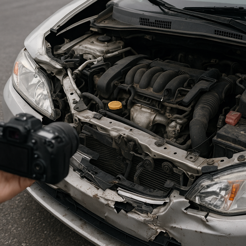 photograph engine bay damage accident illustration for How to Photograph Engine Bay Damage After Accidents
