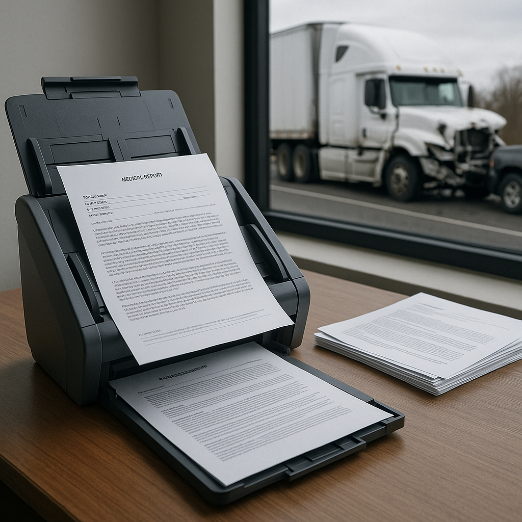 scan medical paperwork truck accident illustration for How to Scan Medical Paperwork After Truck Accidents