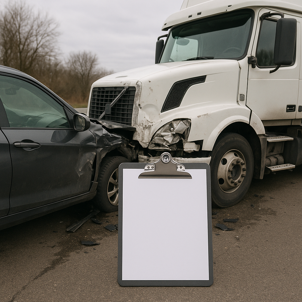vehicle damage photo checklist truck accident illustration for Vehicle Damage Photo Checklist After Truck Accidents