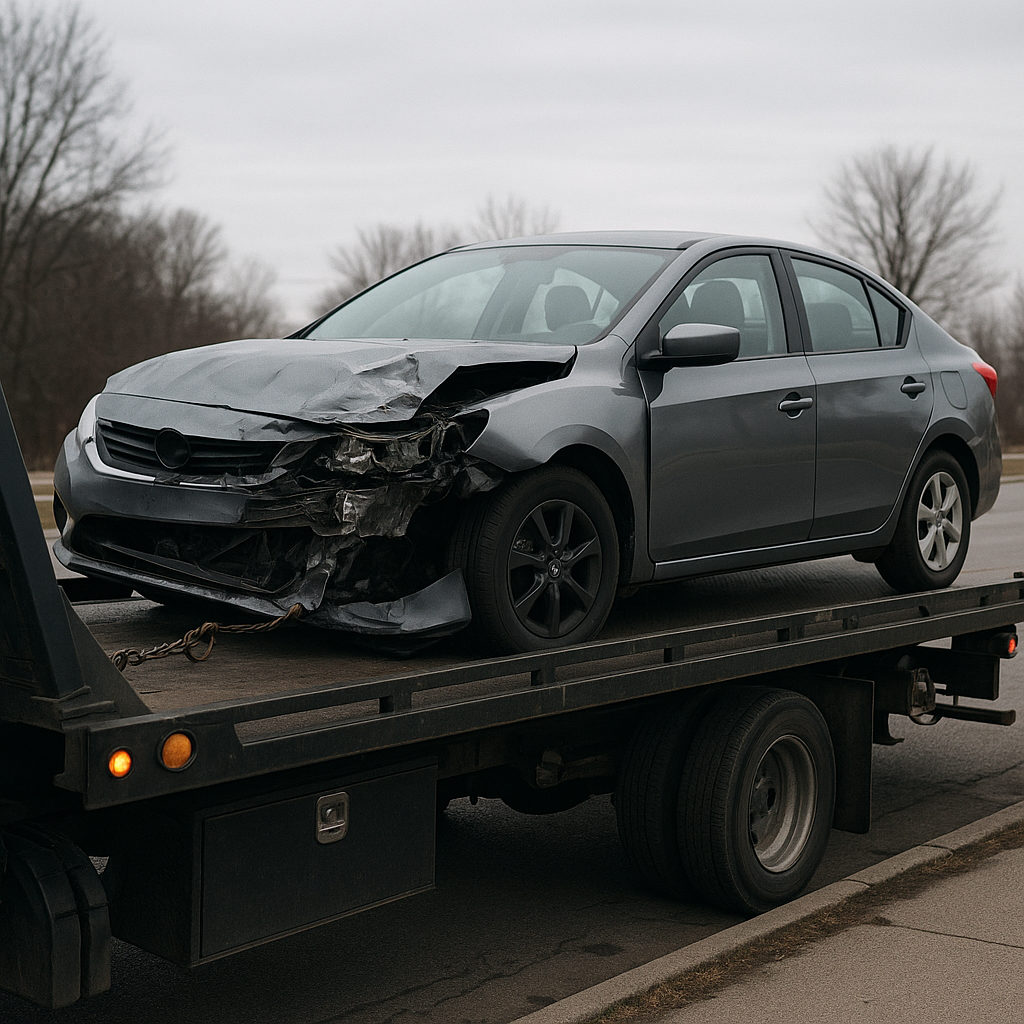 vehicle towed after crash illustration for What to expect when your vehicle is towed