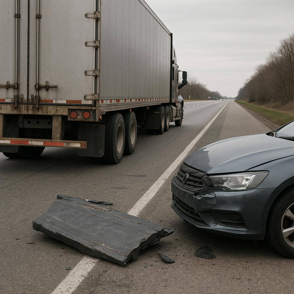 hit debris from truck illustration for What if I hit debris from a truck