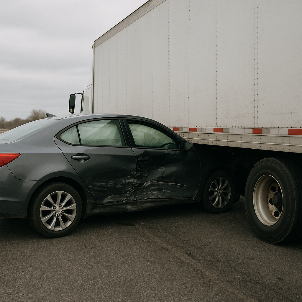 sideswiped by semi truck illustration for What if I was sideswiped by a semi truck