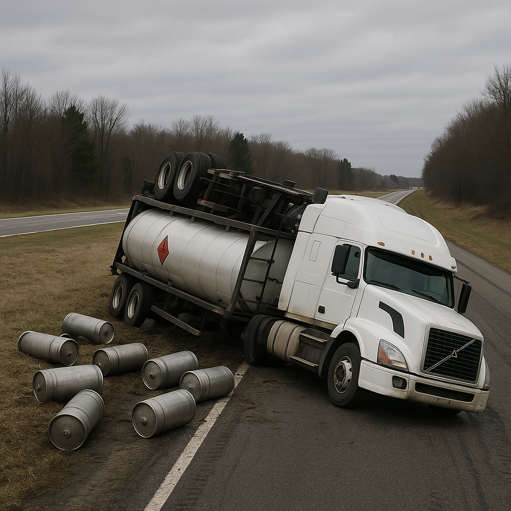 semi truck hazardous materials illustration for What if the semi truck was carrying hazardous materials
